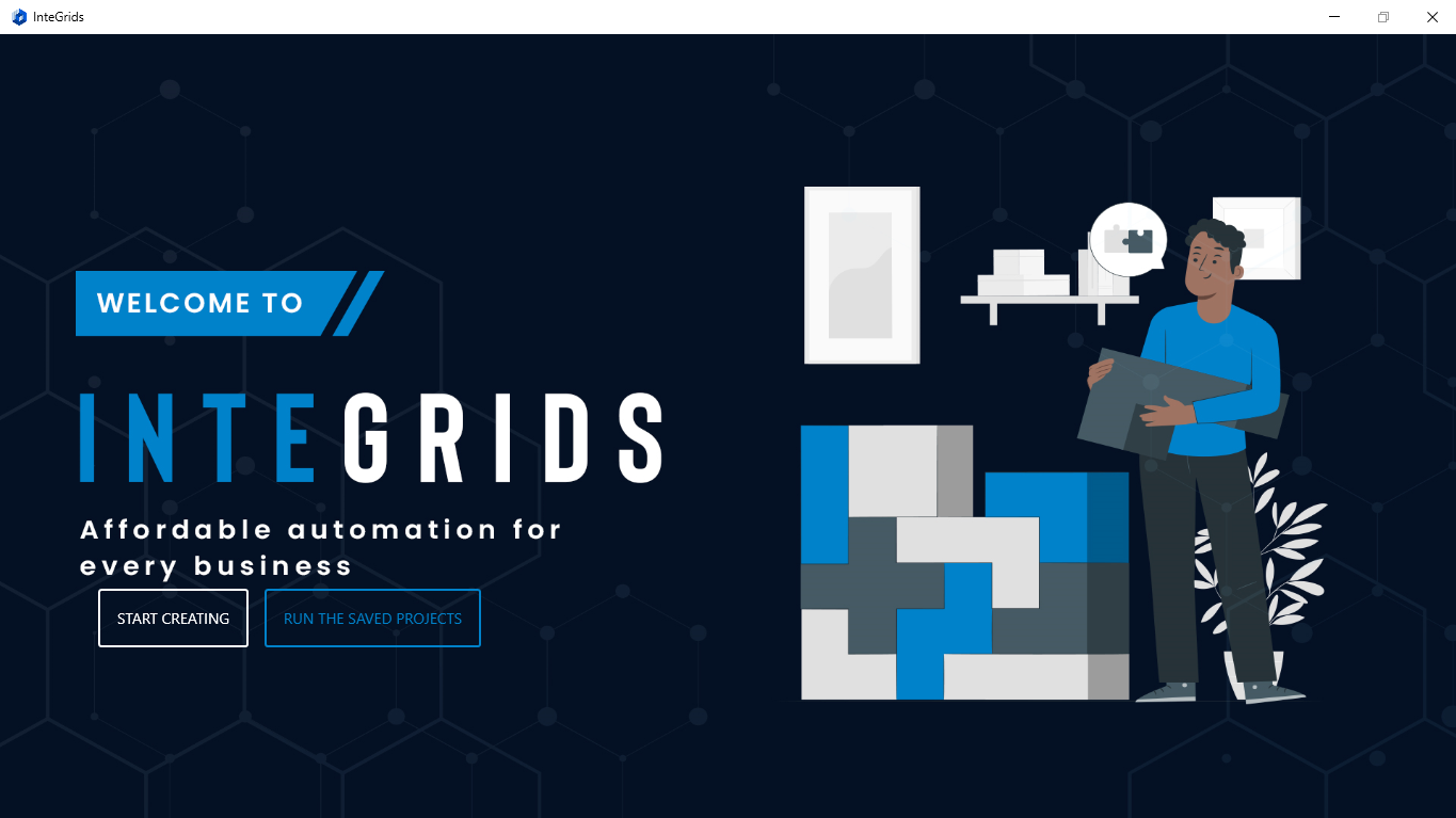 Welcome Page of Software