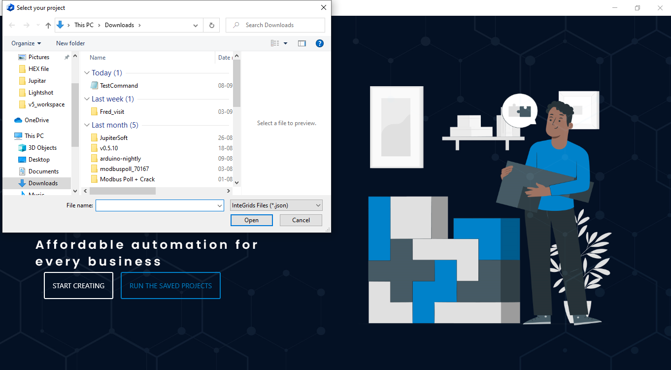Welcome Page of Software