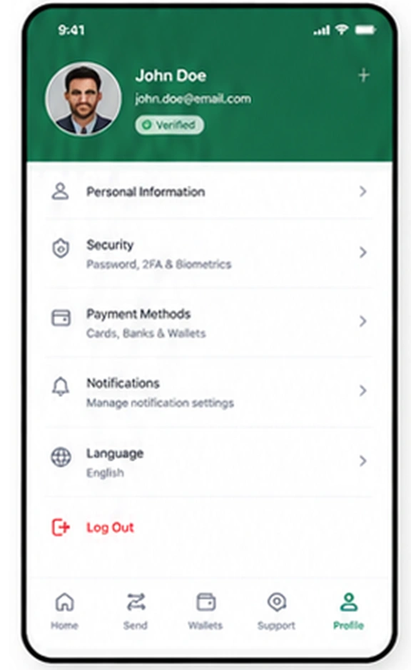 Custom Cross Border Money Transfer App