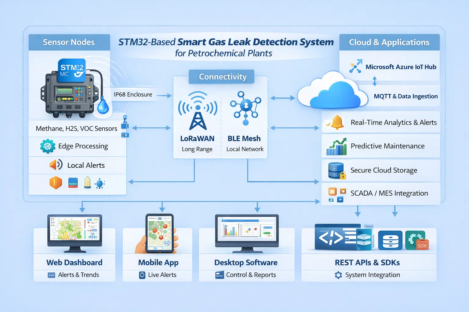 STM32-Based Smart Gas Leak Detection System for Petrochemical Plants