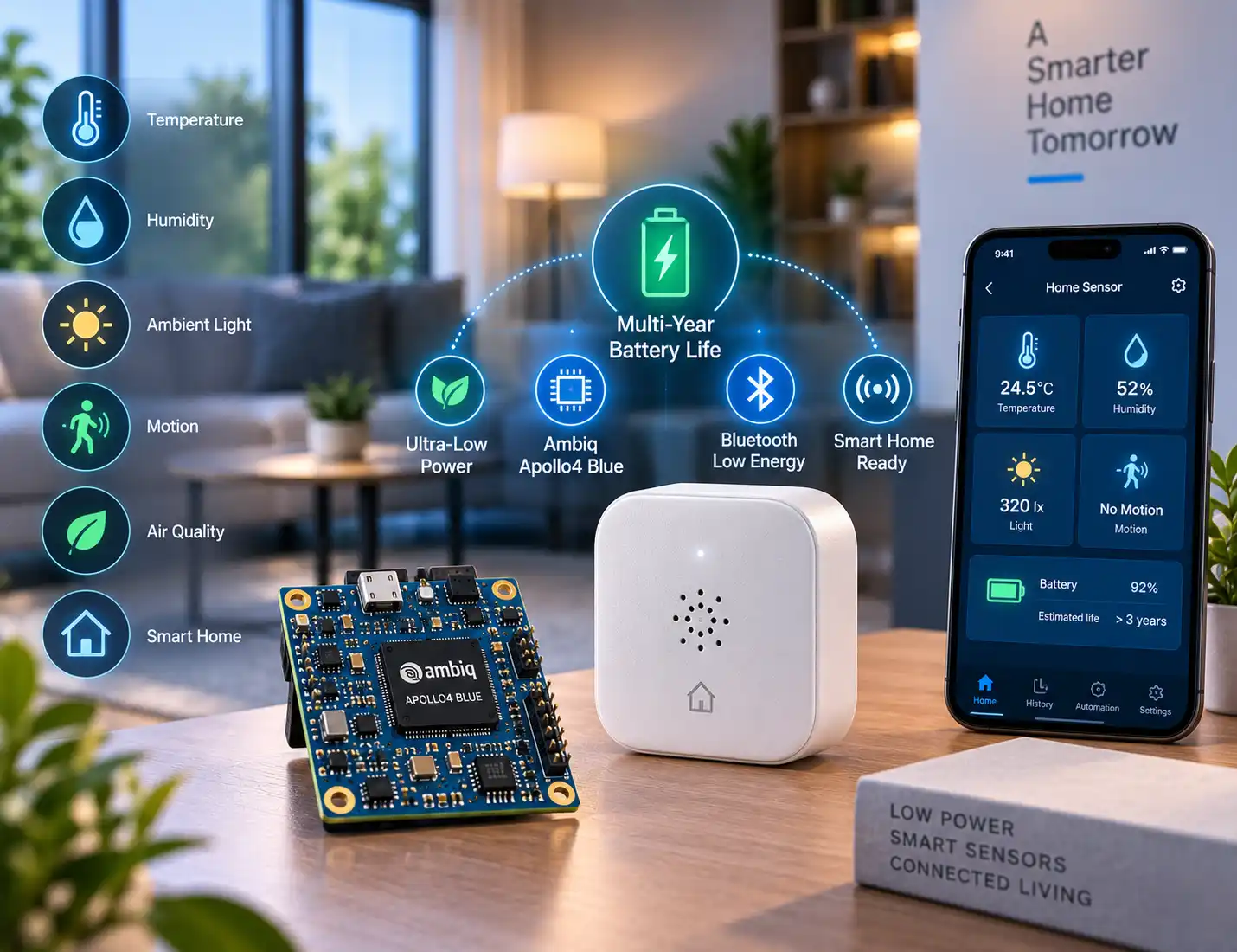 Ambiq Apollo4 Blue Smart Home Sensor