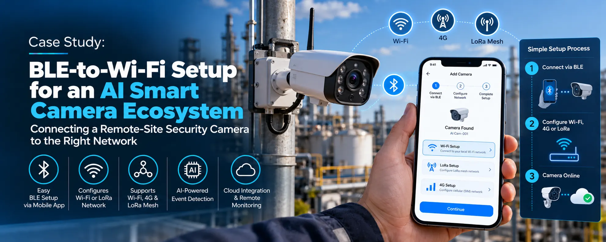 BLE-to-Wi-Fi smart camera setup