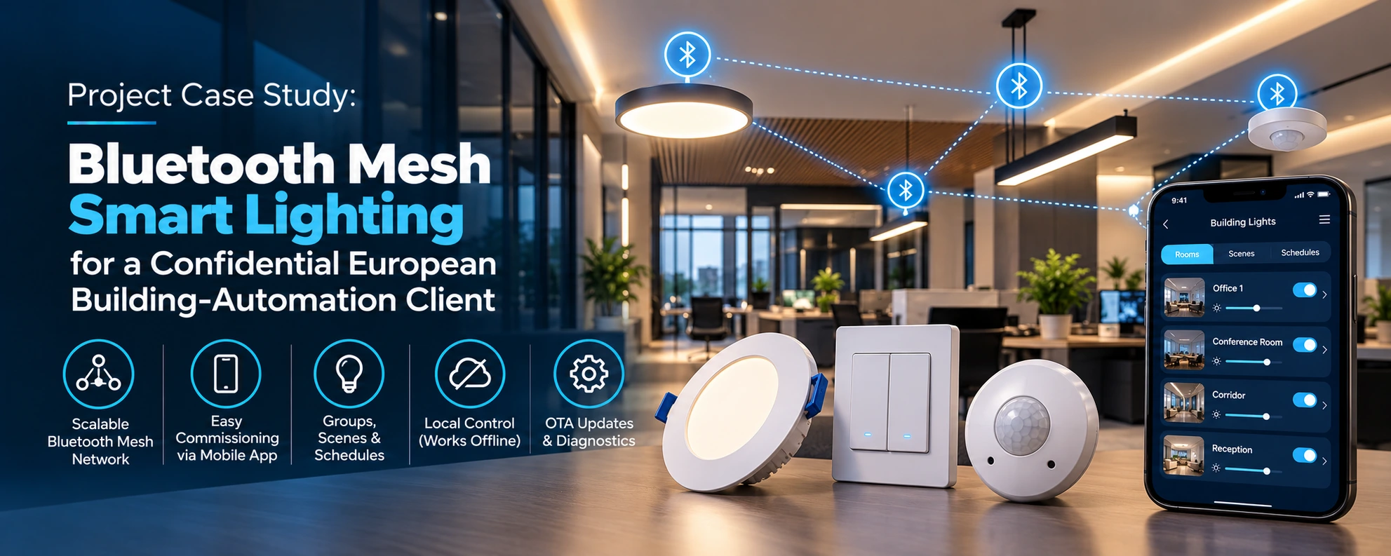 Bluetooth Mesh smart lighting system
