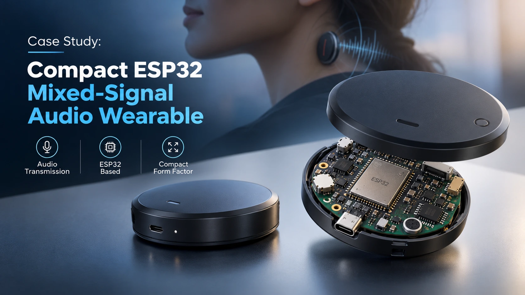 Compact ESP32 Mixed-Signal Audio Wearable