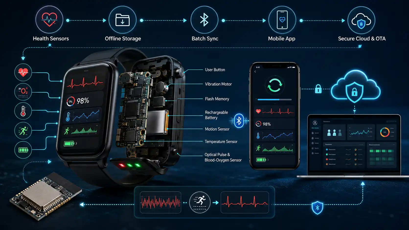 ESP32-S3 Remote Health Monitoring Wearable