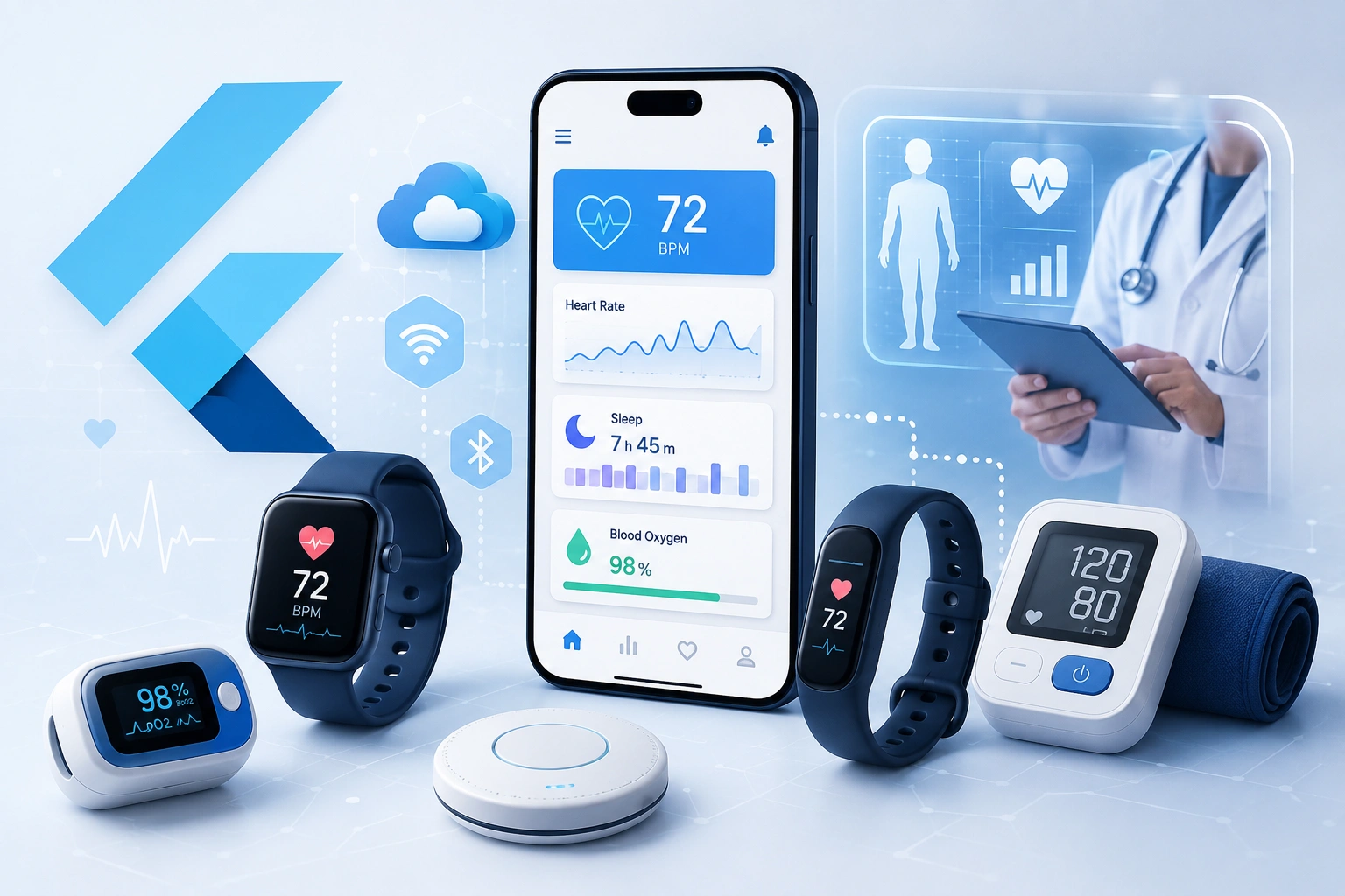 Flutter Health Tech and Wearable App Development - Cross-platform healthcare solutions