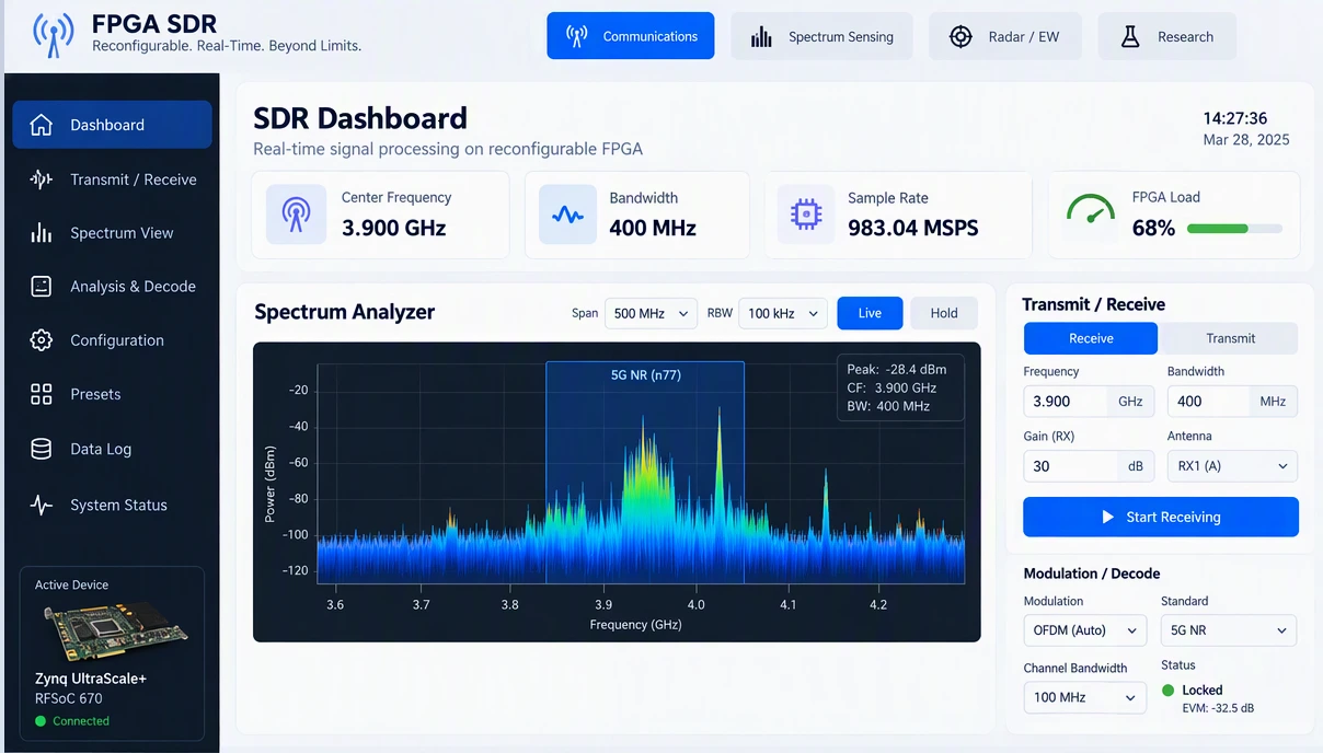 FPGA-Based Software-Defined Radio (SDR) Development