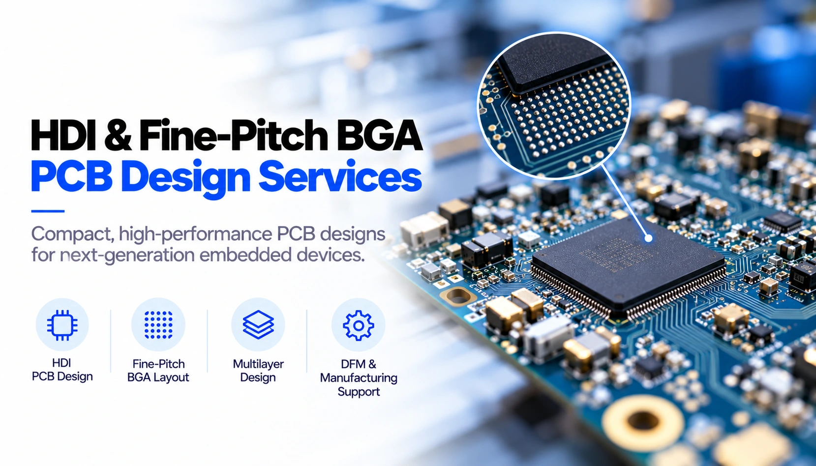 HDI and Fine-Pitch BGA PCB Design Services
