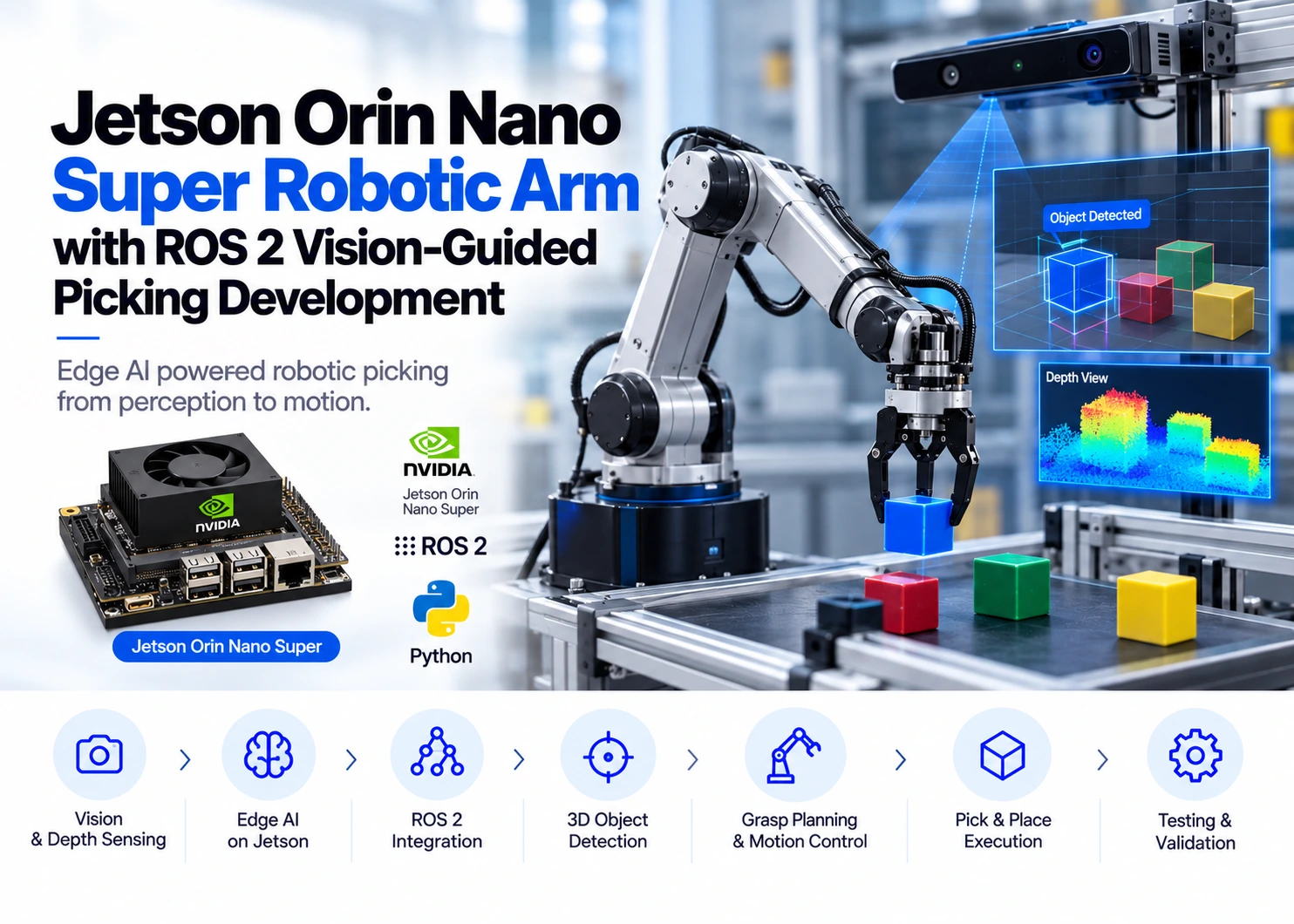 Jetson Orin Nano Super Robotic Arm with ROS 2
