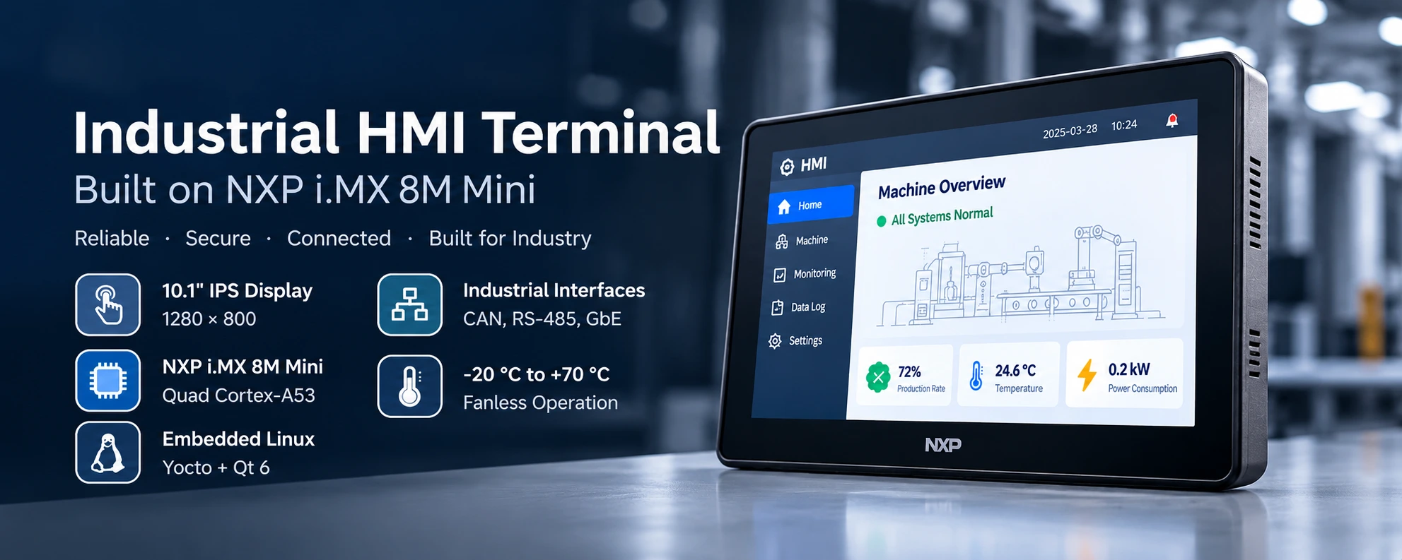 NXP i.MX 8M Mini industrial HMI terminal