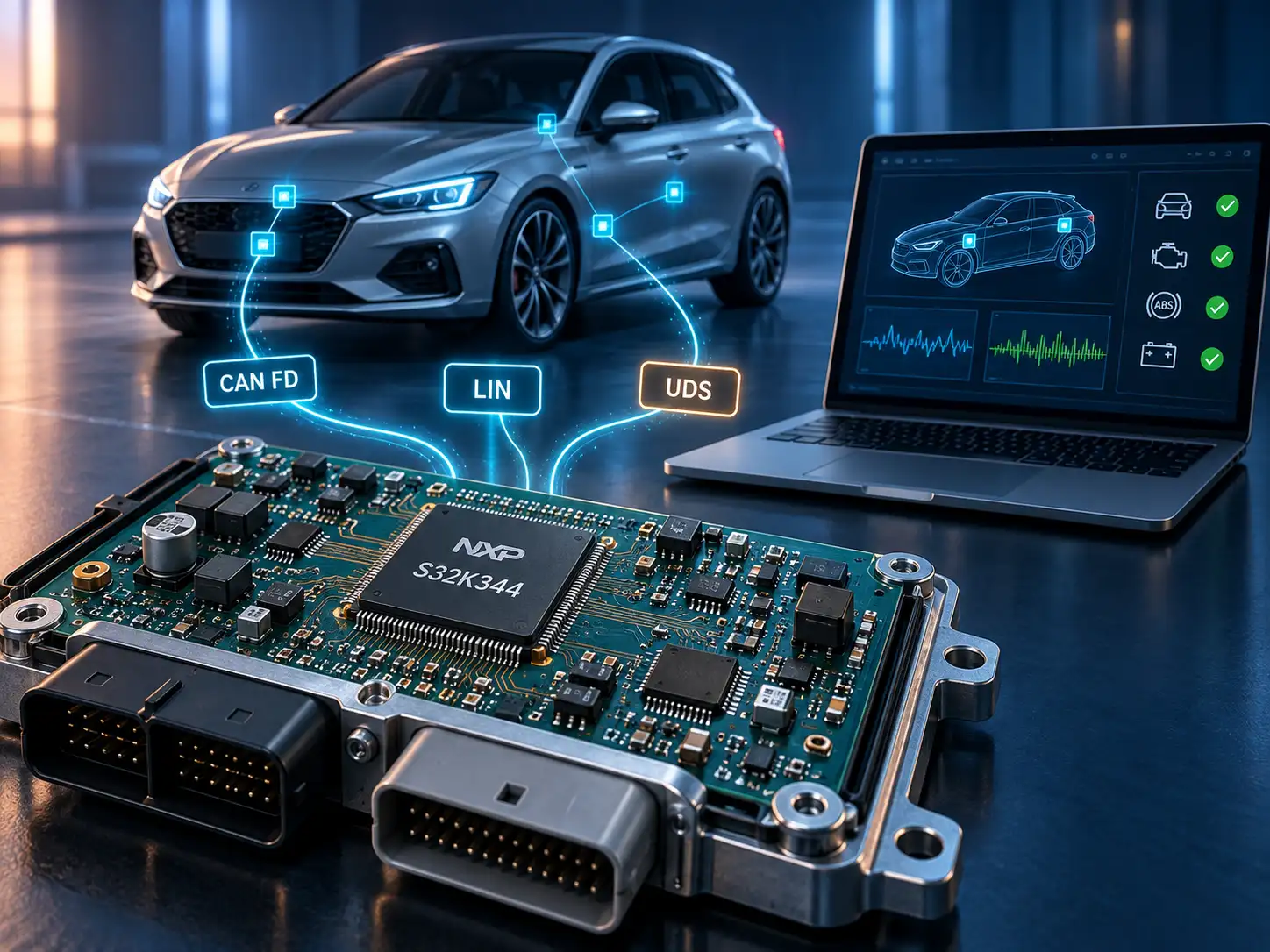 NXP S32K automotive communication and diagnostic development