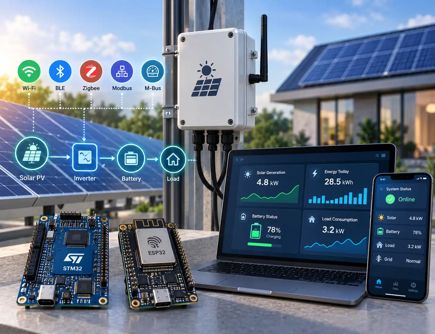 STM32 Solar-Energy Monitoring and Control