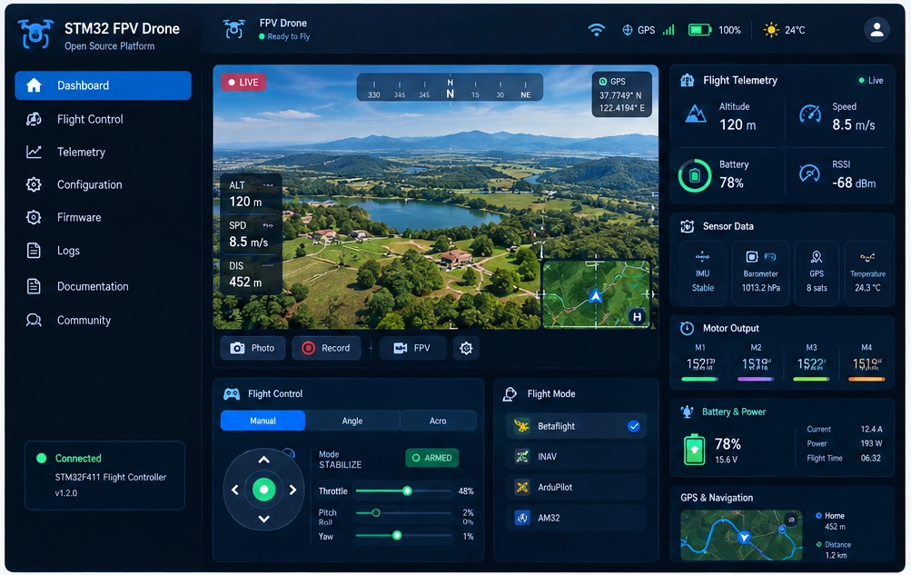 STM32 FPV Drone Flight Controller Development Dashboard