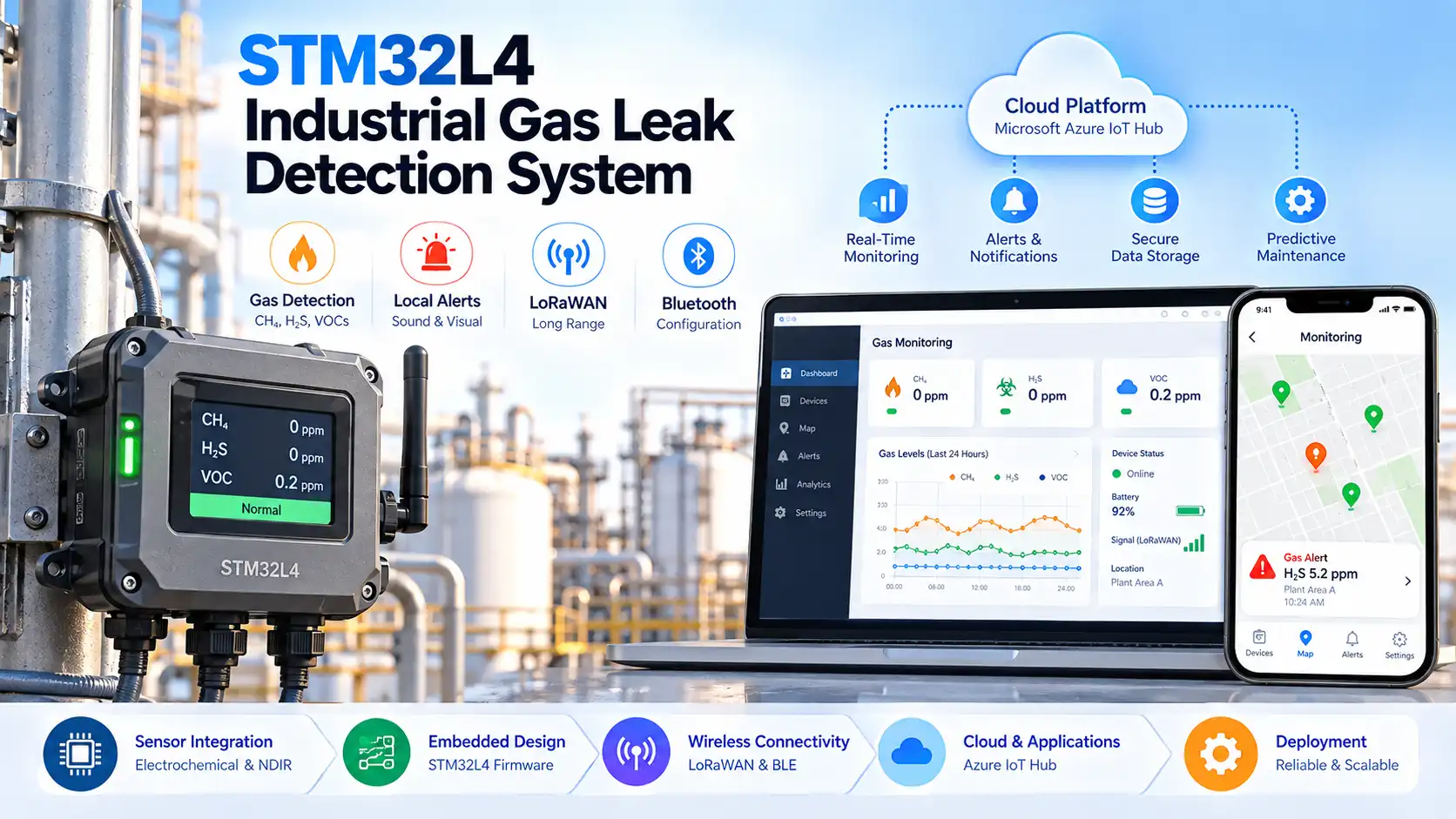 STM32L4 industrial gas-leak detection system