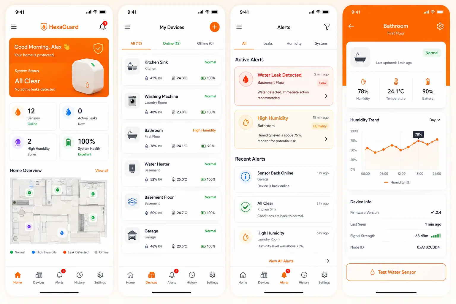 Water leak detection app