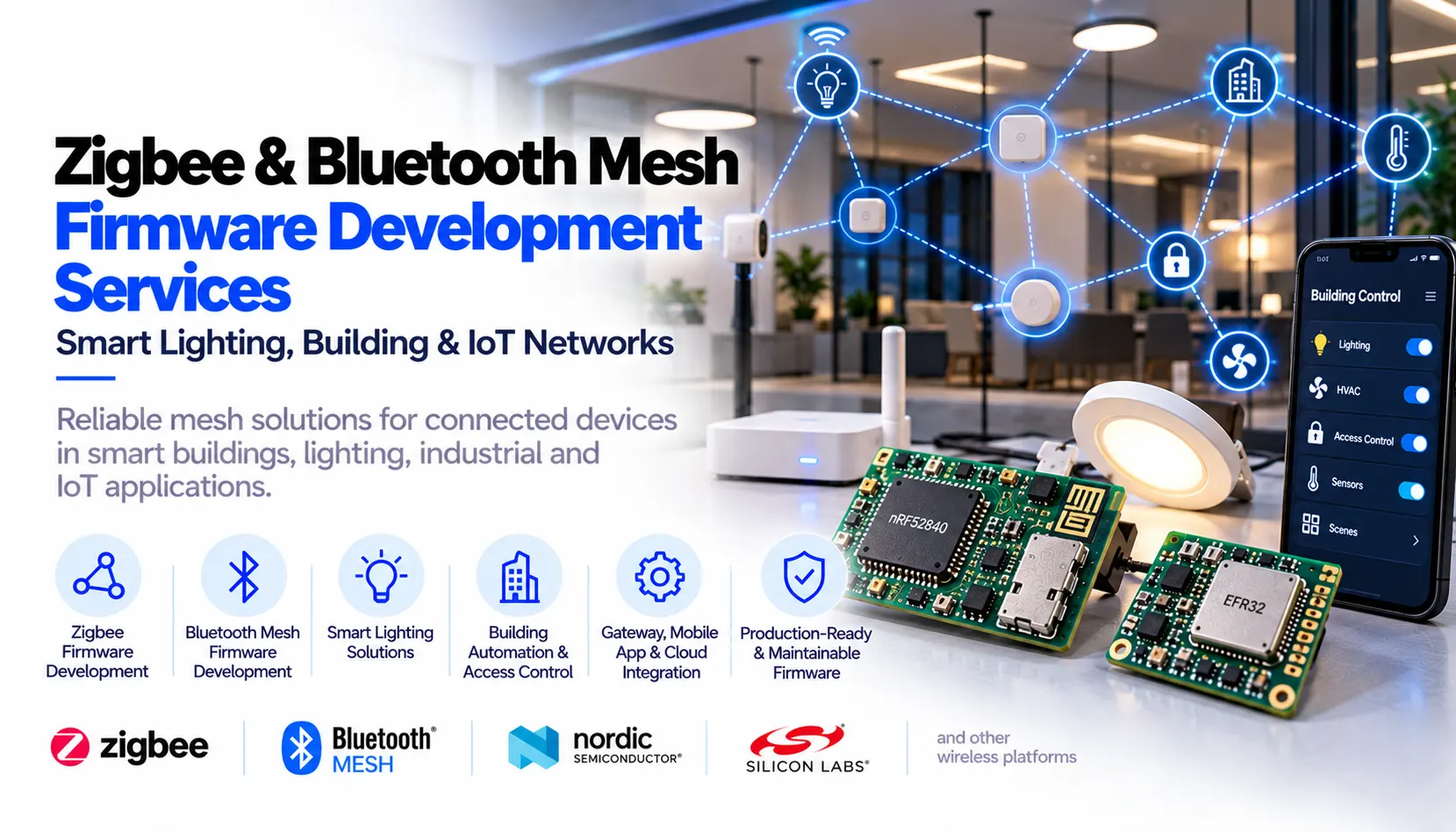 Zigbee and Bluetooth Mesh Firmware Development